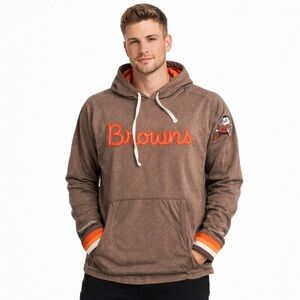 Mitchell‎ & Ness Cleveland Browns Hoodie Retro Elf Logo Pullover Size XL